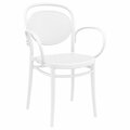 Grillgear 17.3 in. Marcel XL Resin Outdoor Arm Chair, White GR2848046